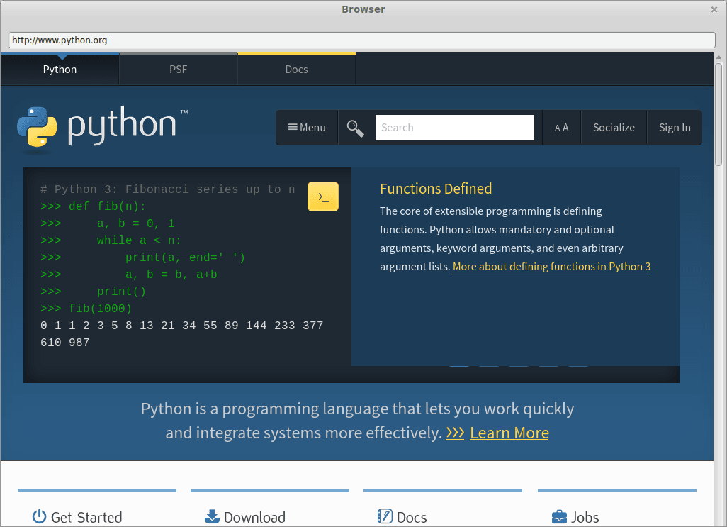 python webbrowser package